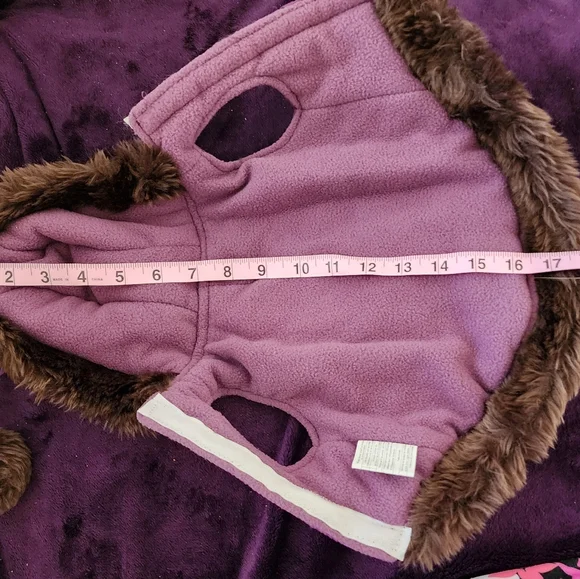 DOG Coat EAST SIDE COLLECTION Nylon & Furry Baby Animal Purple Jacket Coat NWT's - Picture 12 of 16